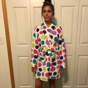 Polk a dot youth XL robe
